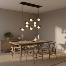 Emibig Lighting Emibig Ritual Pendant Lamp 9 X G9 Black With White Shade - thumbnail 4