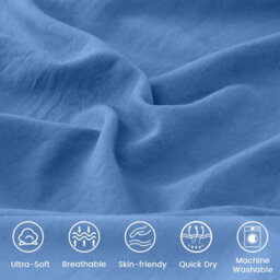 Bedlooms Light Blue Cotton Duvet Cover Set, Breathable & Anti-Allergic Bedding Pack, Single 135X200Cm - thumbnail 4