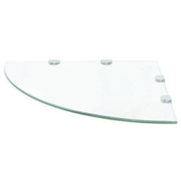 Vidaxl Corner Shelves 2 Pcs With Chrome Supports Glass Clear 45X45 Cm - thumbnail 3