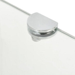 Vidaxl Corner Shelves 2 Pcs With Chrome Supports Glass Clear 45X45 Cm - thumbnail 5