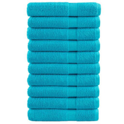 Berkfield Premium Sauna Towels Solund 10 Pcs Turquoise 80X200 Cm 600 Gsm