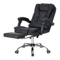 Living And Home Swivel & Height Adjustable Black Pvc Office Chair With Seven-Point Massage - thumbnail 2