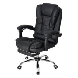 Living And Home Swivel & Height Adjustable Black Pvc Office Chair With Seven-Point Massage