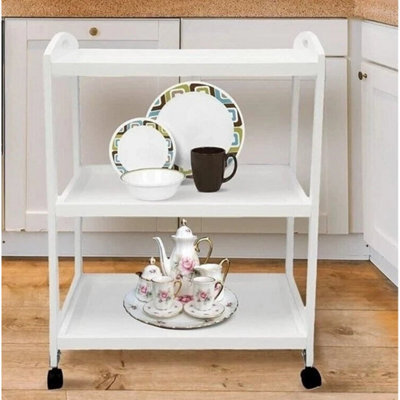 3 Tier Kitchen Trolley Tea Coffee Drinks Serving Cart On Wheels Kitchen Storage - image 1