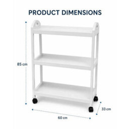3 Tier Kitchen Trolley Tea Coffee Drinks Serving Cart On Wheels Kitchen Storage - thumbnail 2