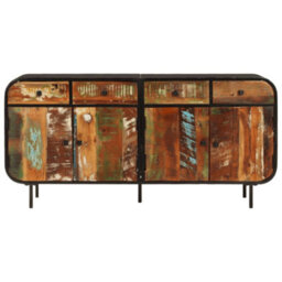 Berkfield Sideboard 140X35X70 Cm Solid Wood Reclaimed And Metal - thumbnail 3