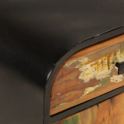 Berkfield Sideboard 140X35X70 Cm Solid Wood Reclaimed And Metal - thumbnail 7
