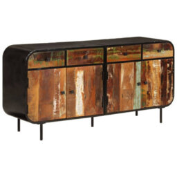 Berkfield Sideboard 140X35X70 Cm Solid Wood Reclaimed And Metal - thumbnail 9