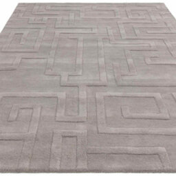 Handmade Modern Silver Abstract Wool Easy To Clean Rug For Living Room & Bedroom-120Cm X 170Cm - thumbnail 2