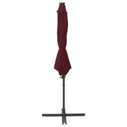 Walplus Cantilever Garden Parasol With Pole And Led Lights Bordeaux Red 300 Cm - thumbnail 2