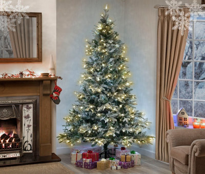 Garden Store Direct Lapland Snow Covered Pre-Lit Christmas Tree 5Ft Warm White Leds - image 1