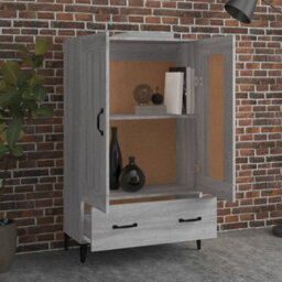 Berkfield Highboard Grey Sonoma 70X31X115 Cm Engineered Wood - thumbnail 3