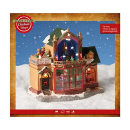 Kaemingk Led Christmas Toy Shop Scene Polyresin Indoor Decoration L.19Cm W.30.5Cm H.28.5Cm - thumbnail 2