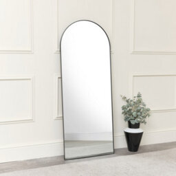 Melody Maison Large Black Arched Leaner Mirror 150Cm X 60Cm - thumbnail 2
