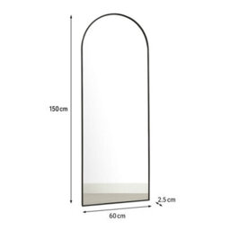Melody Maison Large Black Arched Leaner Mirror 150Cm X 60Cm - thumbnail 7