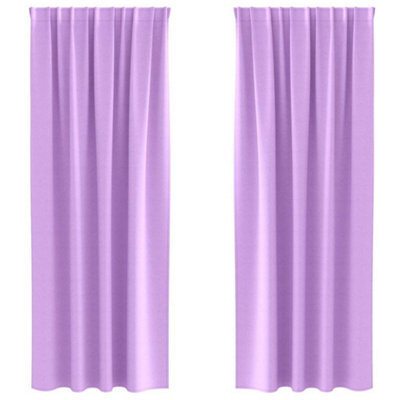 Berkfield Modern Curtains With Curtains 2 Pcs Purple 260 X 140 Cm Polyester - image 1