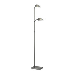 Luminosa Lighting Luminosa Ashton Floor Lamp 2 Light G9 Satin Nickel/crystal, Not Led/cfl Compatible