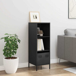 Berkfield Highboard Black 35X39X103.5 Cm Steel - thumbnail 3