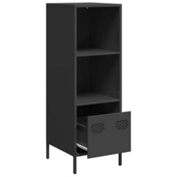 Berkfield Highboard Black 35X39X103.5 Cm Steel - thumbnail 4
