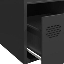 Berkfield Highboard Black 35X39X103.5 Cm Steel - thumbnail 9