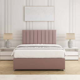 Bsspoke Aria Divan Bed Set Pink Plush Velvet With 24Inch Headboard No Mattress No Drawers In Single Double King 4Ft 6Ft - thumbnail 2