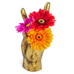 "Gifts Direct 2 U Large Resin Antique Gold ""rock On"" Hand Vase" - thumbnail 2