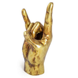 "Gifts Direct 2 U Large Resin Antique Gold ""rock On"" Hand Vase"