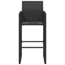Berkfield Garden Bar Stools 2 Pcs Black Poly Rattan - thumbnail 5