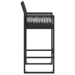 Berkfield Garden Bar Stools 2 Pcs Black Poly Rattan - thumbnail 6