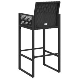 Berkfield Garden Bar Stools 2 Pcs Black Poly Rattan - thumbnail 7