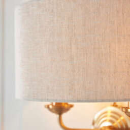 Luminosa Lighting Luminosa Highclere Wall Lamp With Shade Vintage Brass, Natural Linen, 2X E14 - thumbnail 5