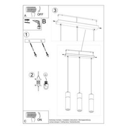 Luminosa Lighting Luminosa Zane Bar Pendant Ceiling Light Concrete Grey, Natural Wood, 45Cm - thumbnail 5