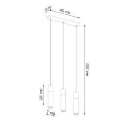 Luminosa Lighting Luminosa Zane Bar Pendant Ceiling Light Concrete Grey, Natural Wood, 45Cm - thumbnail 4