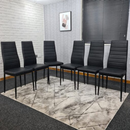 Kitchen Dining Chairs X6 Black Faux Leather Chairs Furnitur, Kosy Koala - thumbnail 3