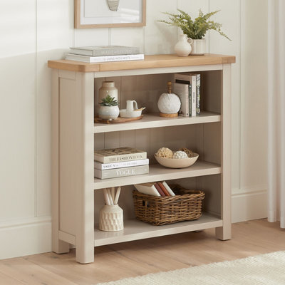 The Furniture Market Marbury Putty Grey Painted Small Low Bookcase - image 1