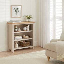 The Furniture Market Marbury Putty Grey Painted Small Low Bookcase - thumbnail 3