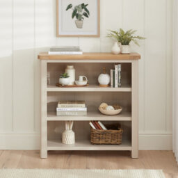 The Furniture Market Marbury Putty Grey Painted Small Low Bookcase - thumbnail 2