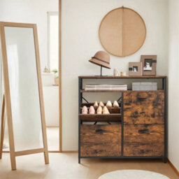 Ledrem Shoe Cabinet, Shoe Cupboards For Hallway With 4 Flip Doors, Slim Shoe Storage For 12-20 Pairs Of Shoes - thumbnail 2