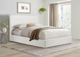 King Size Ottoman Bed Frame & Sleepsoul Mattress White Boucle Birlea Lucas - thumbnail 2
