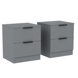Lassic Vida Designs Trega Grey 2-Drawer Bedside Chest Engineered Wood, (H)410mm X (W)390mm X (D)280mm, Set Of 2 - thumbnail 8