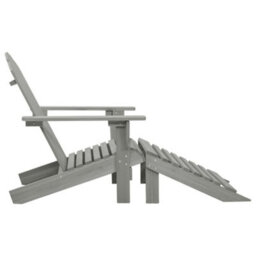 Vidaxl Garden Chair With Ottoman Wood Grey - thumbnail 3
