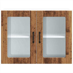 Berkfield Kitchen Wall Cabinet With Glass Door Lucca Old Wood Engineered Wood - thumbnail 6