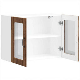 Berkfield Kitchen Wall Cabinet With Glass Door Lucca Old Wood Engineered Wood - thumbnail 7