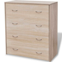 Berkfield Sideboard With 4 Drawers 60X30.5X71 Cm Oak Colour - thumbnail 3