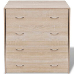Berkfield Sideboard With 4 Drawers 60X30.5X71 Cm Oak Colour - thumbnail 4