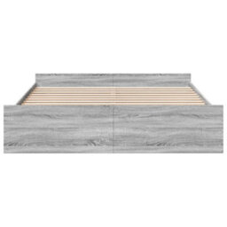 Berkfield Bed Frame With Drawers Without Mattress Grey Sonoma 200X200 Cm - thumbnail 4