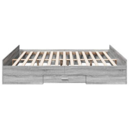 Berkfield Bed Frame With Drawers Without Mattress Grey Sonoma 200X200 Cm - thumbnail 5