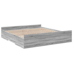 Berkfield Bed Frame With Drawers Without Mattress Grey Sonoma 200X200 Cm - thumbnail 6