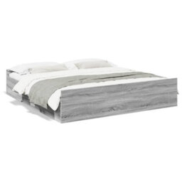 Berkfield Bed Frame With Drawers Without Mattress Grey Sonoma 200X200 Cm - thumbnail 2