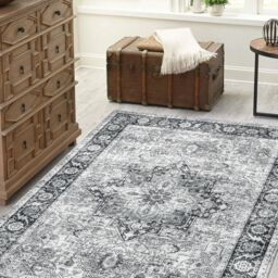 Persian Chenille Grey Traditional Medium Rug, (L)170Cm X (W)120Cm - thumbnail 5